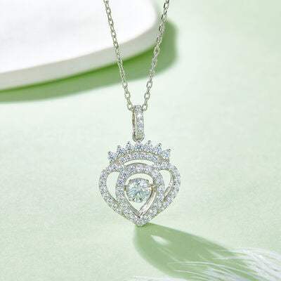 Moissanite 925 Sterling Silver Necklace Silver One Size Moissanite - Tophatter Daily Deals