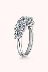 1 Carat Moissanite 925 Sterling Silver Half-Eternity Ring Moissanite - Tophatter Daily Deals