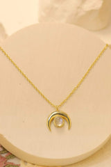 High Quality Natural Moonstone Moon Pendant 925 Sterling Silver Necklace Gold One Size Moonstone - Tophatter Daily Deals