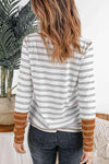 Two-Tone Striped Long Sleeve Top Women's T-Shirts - Tophatter Daily Deals