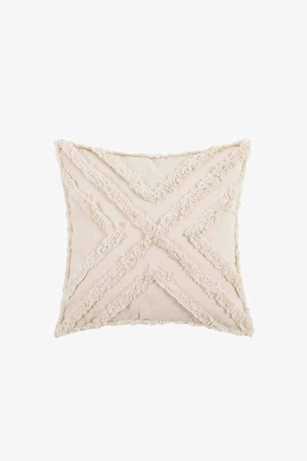 Fringe Decorative Throw Pillow Case Beige Crisscross One Size Decorative Pillowcases - Tophatter Daily Deals