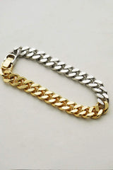 Two-Tone Chunky Chain Bracelet Bracelets - Tophatter Daily Deals