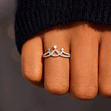 Crown Shape Inlaid Zircon 925 Sterling Silver Ring Rings - Tophatter Daily Deals