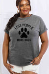 Simply Love Full Size LESS PEOPLE MORE DOGS Graphic Cotton Tee Women's T-Shirts - Tophatter Daily Deals