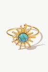 Natural Stone Sun Shape Open Ring Gold Blue One Size Rings - Tophatter Daily Deals