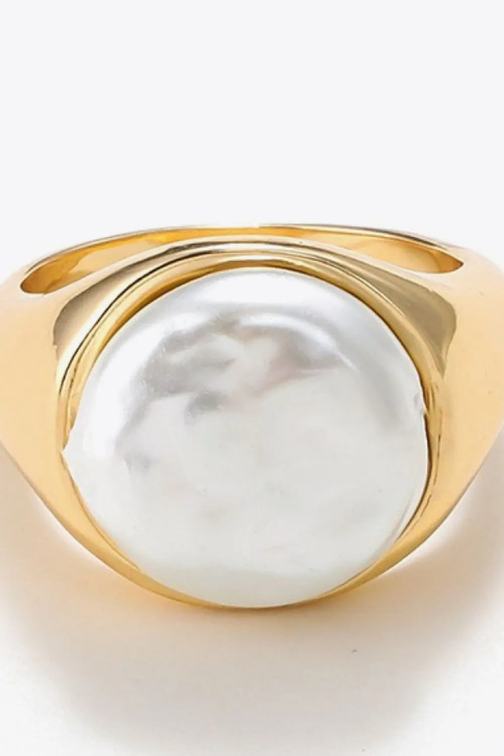 Pearl 18K Gold-Plated Alloy Ring Rings - Tophatter Daily Deals