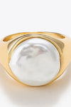 Pearl 18K Gold-Plated Alloy Ring Rings - Tophatter Daily Deals