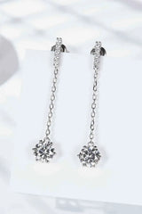 6-Prong Round Moissanite Drop Earrings Moissanite - Tophatter Daily Deals
