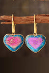 Natural Stone Heart Drop Earrings Earrings - Tophatter Daily Deals