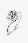 1 Carat Moissanite 925 Sterling Silver Heart Ring Silver Moissanite - Tophatter Daily Deals