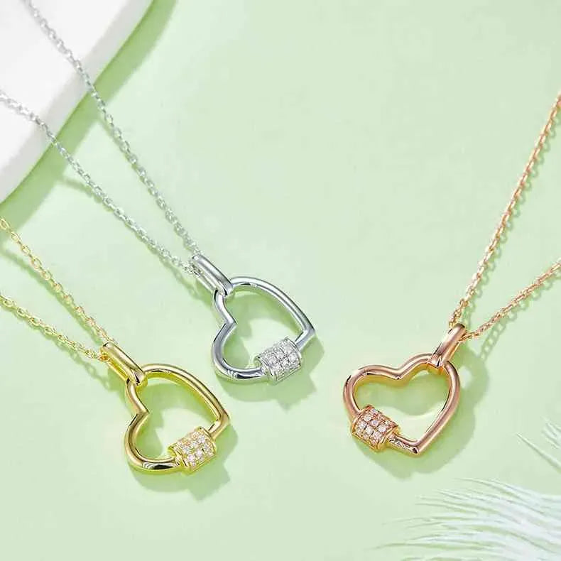 Moissanite 925 Sterling Silver Heart Shape Necklace Moissanite - Tophatter Daily Deals