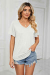 Short Sleeve V-Neck T-Shirt Women's T-Shirts - Tophatter Daily Deals