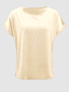 Round Neck Short Sleeve T-Shirt Women's T-Shirts - Tophatter Daily Deals