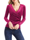 Surplice Long Sleeve T-Shirt Women's T-Shirts - Tophatter Daily Deals