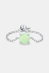 925 Sterling Silver Opal Ring Light Green One Size Opal - Tophatter Daily Deals