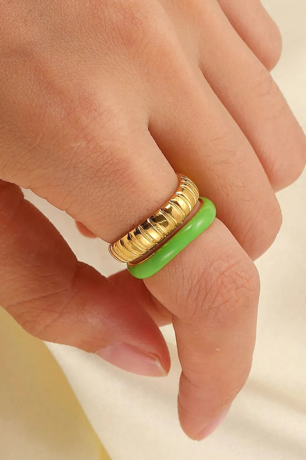Contrast Stainless Steel Open Ring Rings - Tophatter Daily Deals