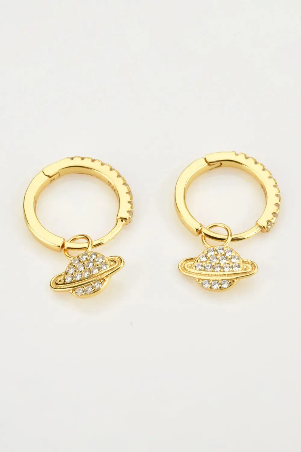 925 Sterling Silver Zircon Planet Drop Earrings Earrings - Tophatter Daily Deals
