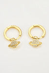 925 Sterling Silver Zircon Planet Drop Earrings Earrings - Tophatter Daily Deals