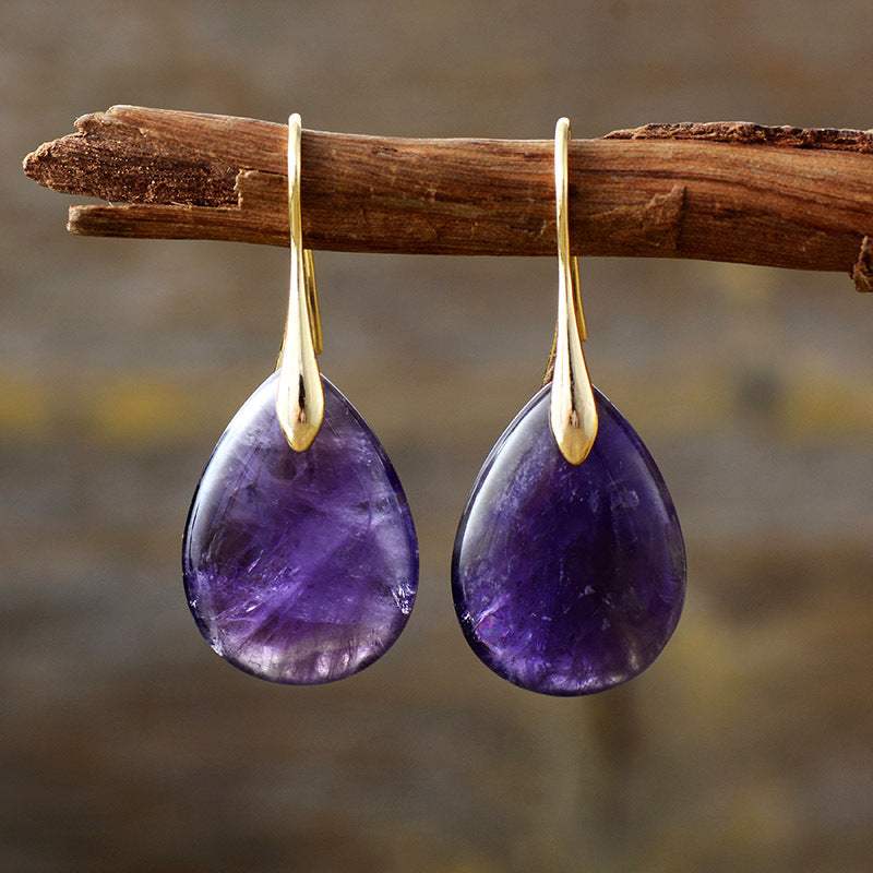 Crystal Dangle Earrings Violet One Size Earrings - Tophatter Daily Deals