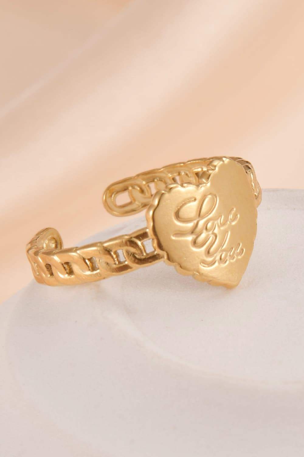 14K Gold Plated LOVE YOU Open Ring Rings - Tophatter Daily Deals