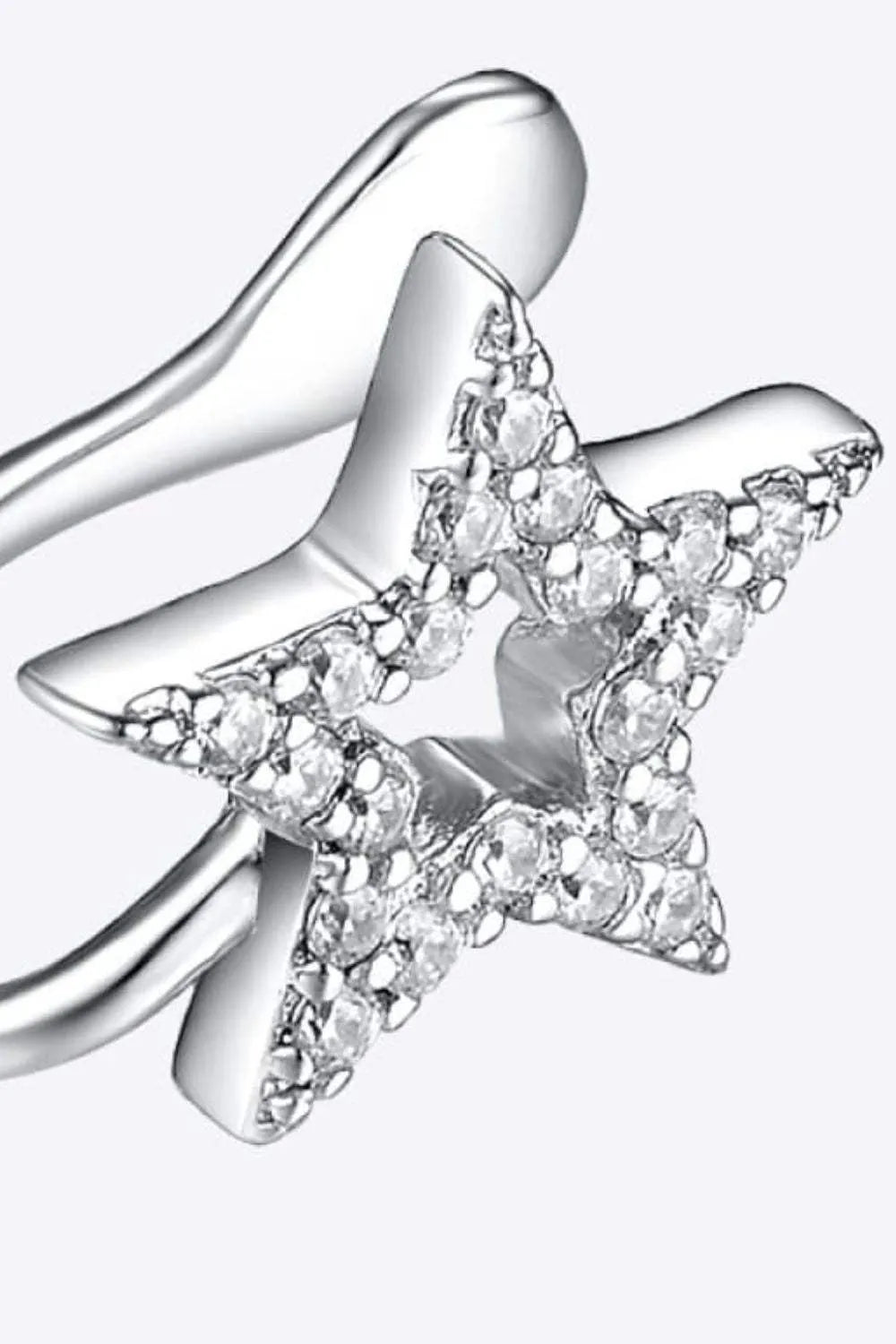 Inlaid Zircon 925 Sterling Silver Single Cuff Earring Earrings - Tophatter Daily Deals