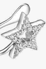 Inlaid Zircon 925 Sterling Silver Single Cuff Earring Earrings - Tophatter Daily Deals
