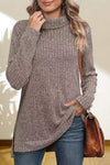 Turtleneck High Low Top Blouses - Tophatter Daily Deals