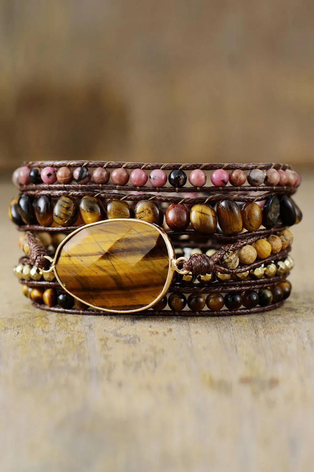 Natural Stone Layered Bracelet Bracelets - Tophatter Daily Deals