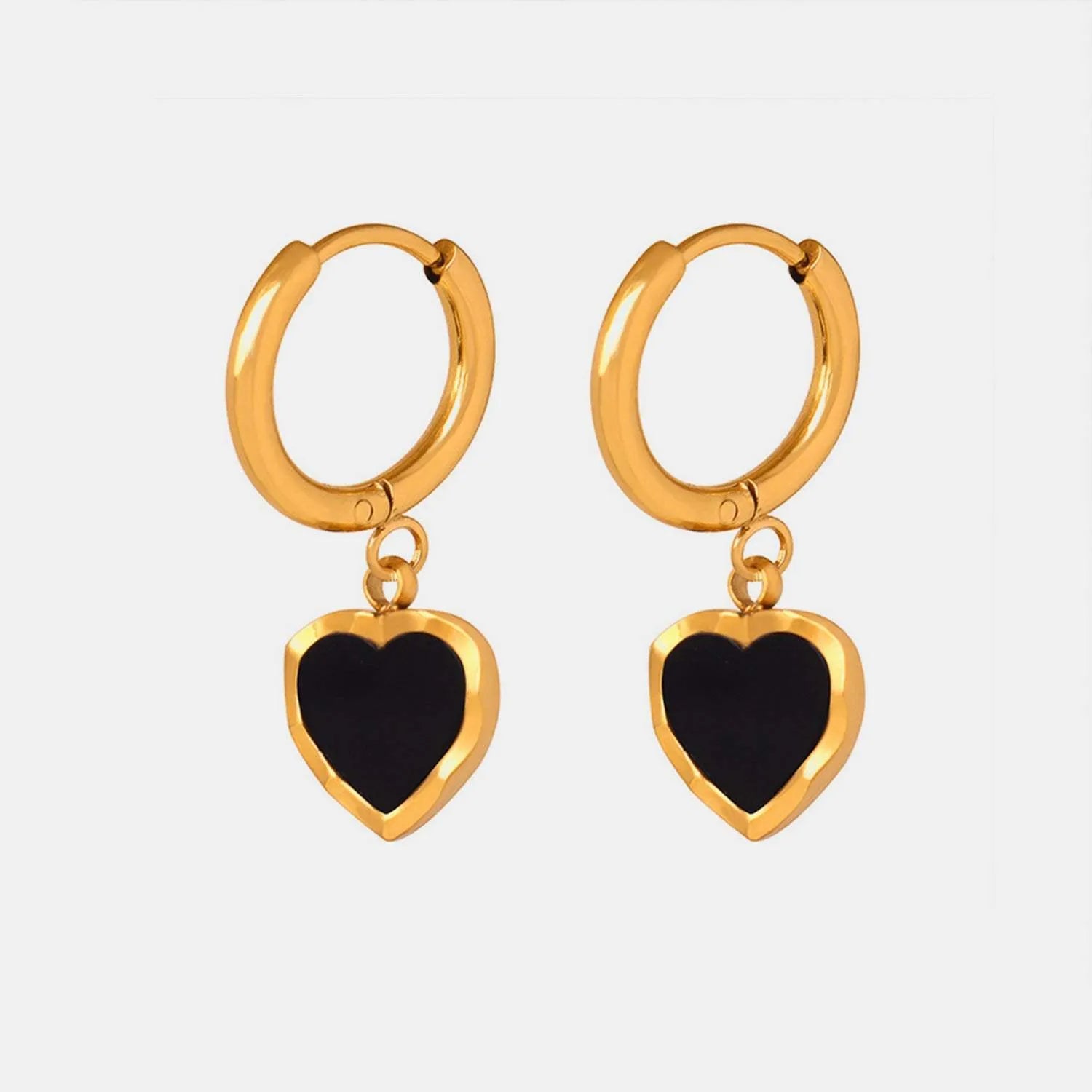 18K Gold-Plated Heart Drop Earrings Earrings - Tophatter Daily Deals