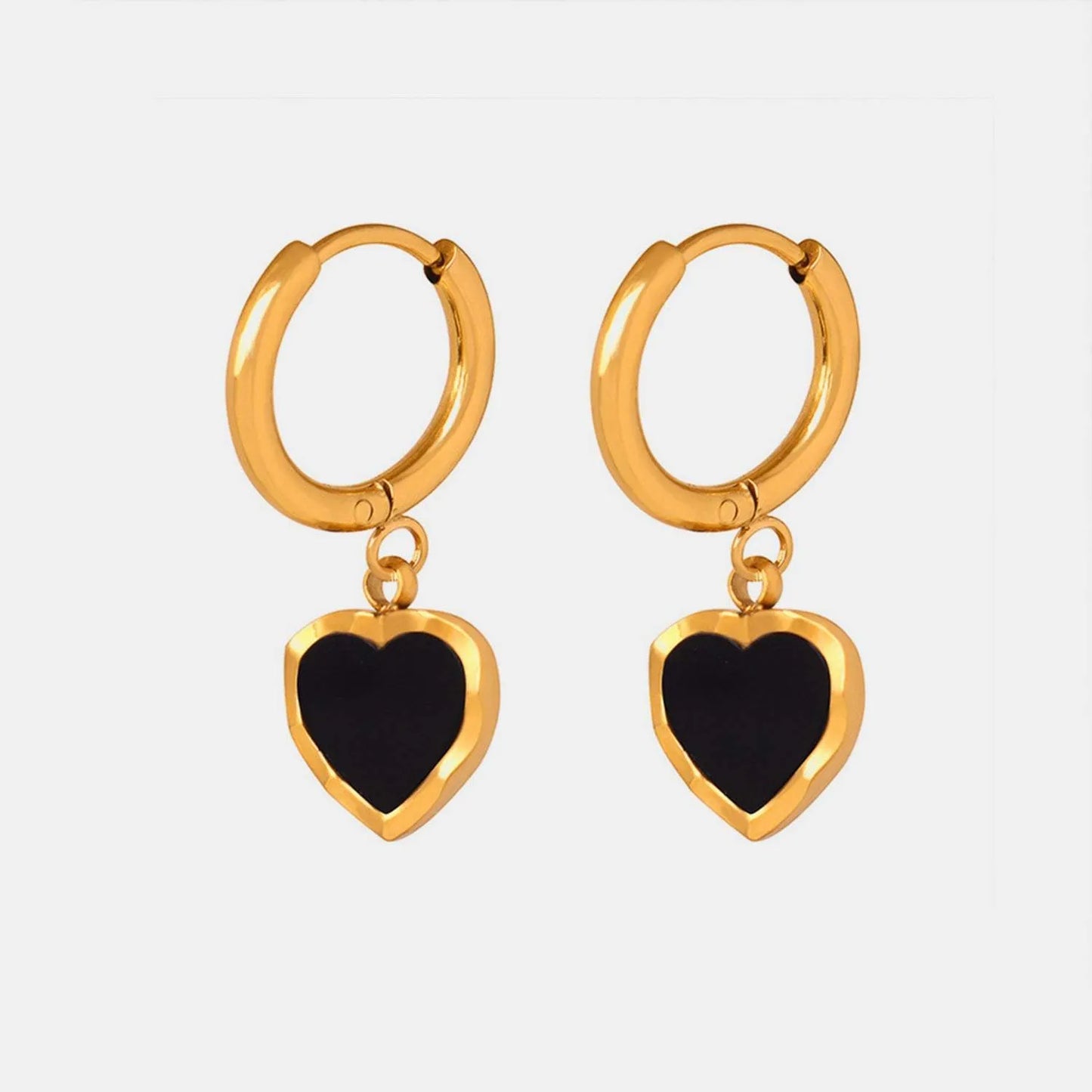 18K Gold-Plated Heart Drop Earrings Earrings - Tophatter Daily Deals