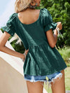 Scoop Neck Flounce Sleeve Blouse Blouses - Tophatter Daily Deals