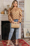 Plus Size Polka Dot Long Sleeve Blouse Blouses - Tophatter Daily Deals