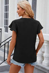 Notched Cap Sleeve T-Shirt Women's T-Shirts - Tophatter Daily Deals