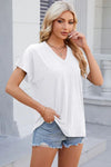 V-Neck Short Sleeve T-Shirt Women's T-Shirts - Tophatter Daily Deals