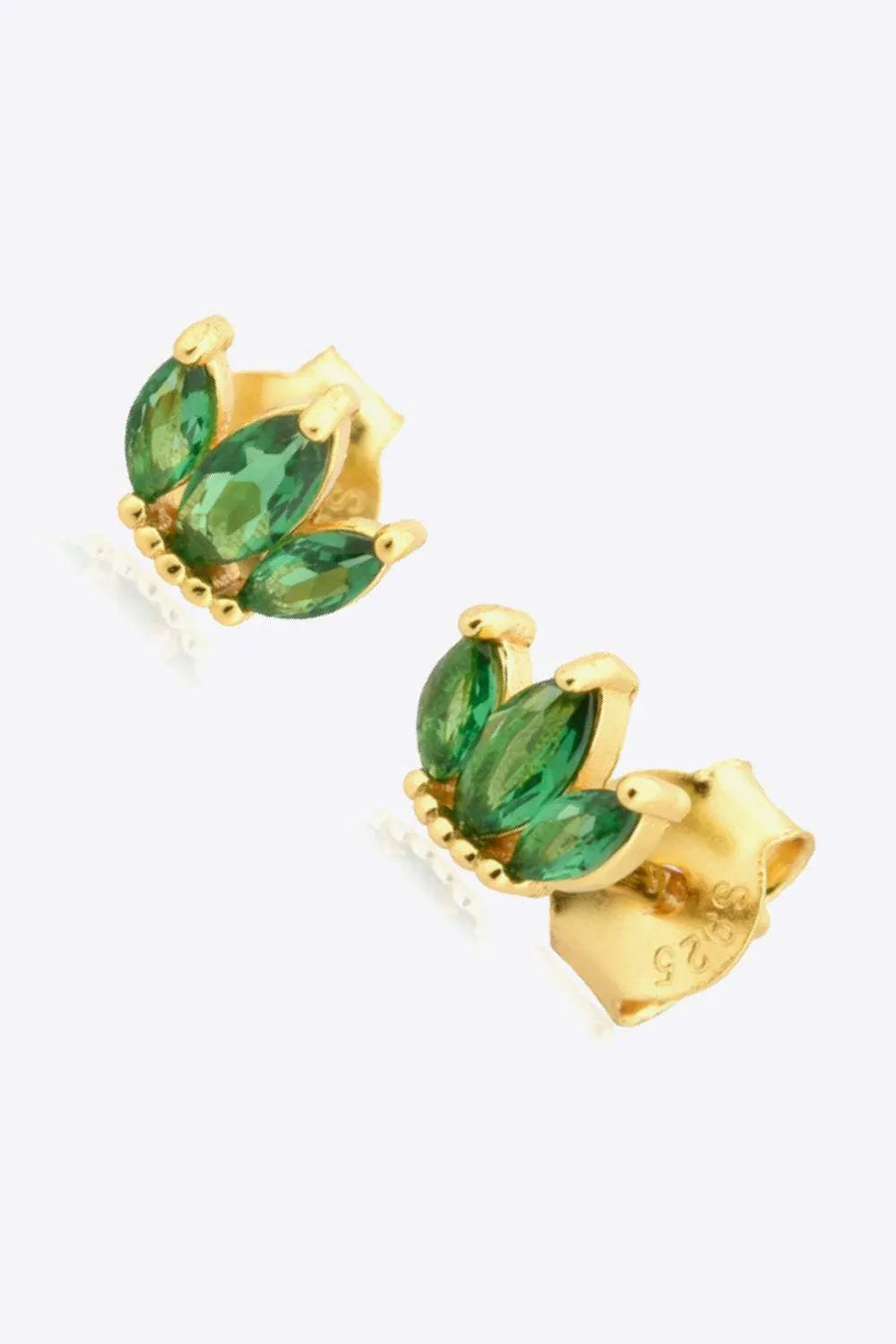 925 Sterling Silver Zircon Decor Stud Earrings Earrings - Tophatter Daily Deals