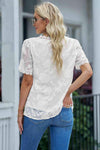 Applique Lace Trim V-Neck Blouse Blouses - Tophatter Daily Deals