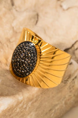 Wide Band Stainless Steel Open Ring Rings - Tophatter Daily Deals