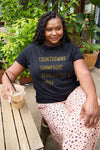 Simply Love Full Size COUNTDOWNS CHAMPAGNE RESOLUTIONS & CHEER Round Neck T-Shirt Black Women's T-Shirts - Tophatter Daily Deals