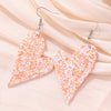 PU Leather Iron Hook Sequin Heart Earrings Earrings - Tophatter Daily Deals