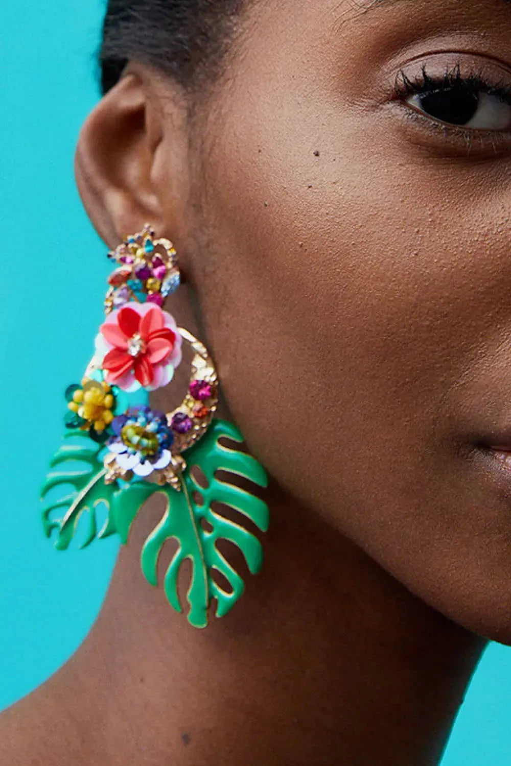 Leaf & Flower Shape Zinc Alloy Dangle Earrings Earrings - Tophatter Daily Deals