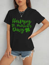 HAPPY ST. PATRICK'S DAY Short Sleeve T-Shirt Black Women's T-Shirts - Tophatter Daily Deals