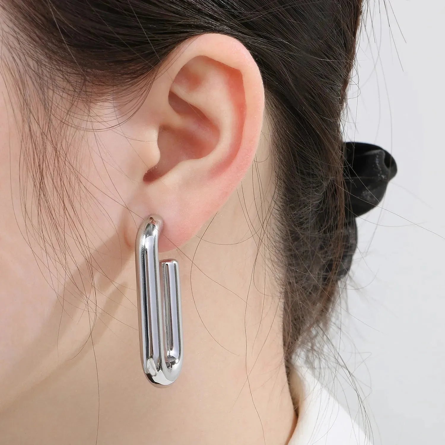 Stainless Steel Hinged Hoop Earrings Earrings - Tophatter Daily Deals