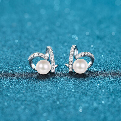 Natural Pearl Moissanite 925 Sterling Silver Earrings Moissanite - Tophatter Daily Deals