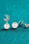 Moissanite Pearl Drop Earrings Moissanite - Tophatter Daily Deals