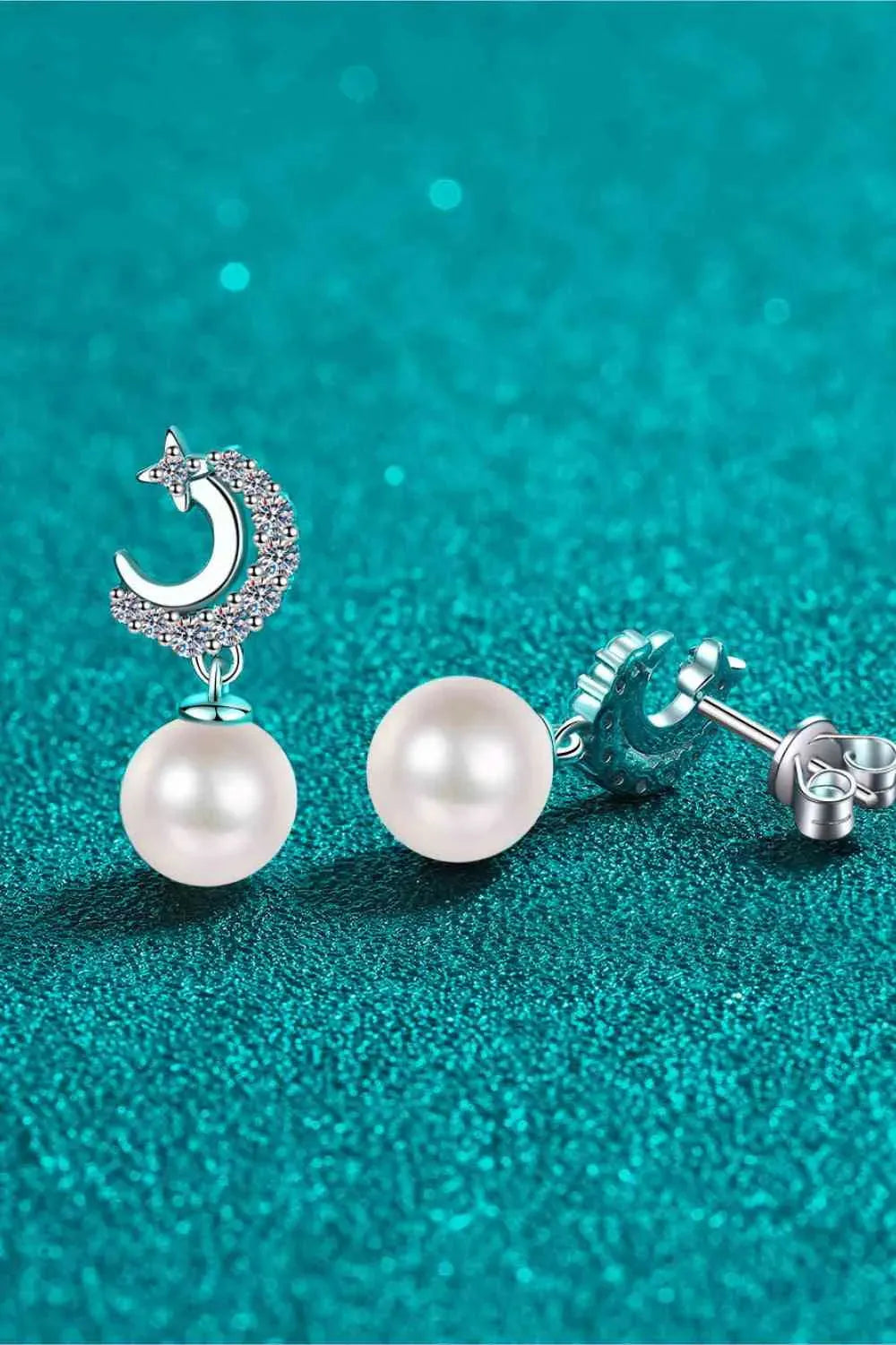 Moissanite Pearl Drop Earrings Moissanite - Tophatter Daily Deals