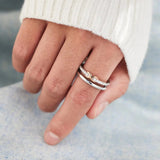 Double-Layered Zircon 925 Sterling Silver Ring Rings - Tophatter Daily Deals