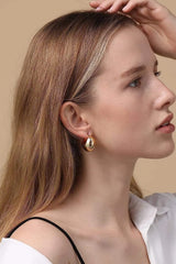Chunky C-Hoop Brass Earrings Gold One Size Earrings - Tophatter Daily Deals