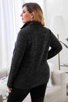 Plus Size Heathered Quarter Zip Pullover Women's T-Shirts - Tophatter Daily Deals