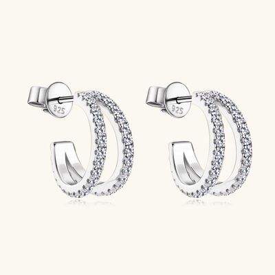 Moissanite 925 Sterling Silver C-Hoop Earrings Moissanite - Tophatter Daily Deals