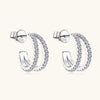 Moissanite 925 Sterling Silver C-Hoop Earrings Moissanite - Tophatter Daily Deals